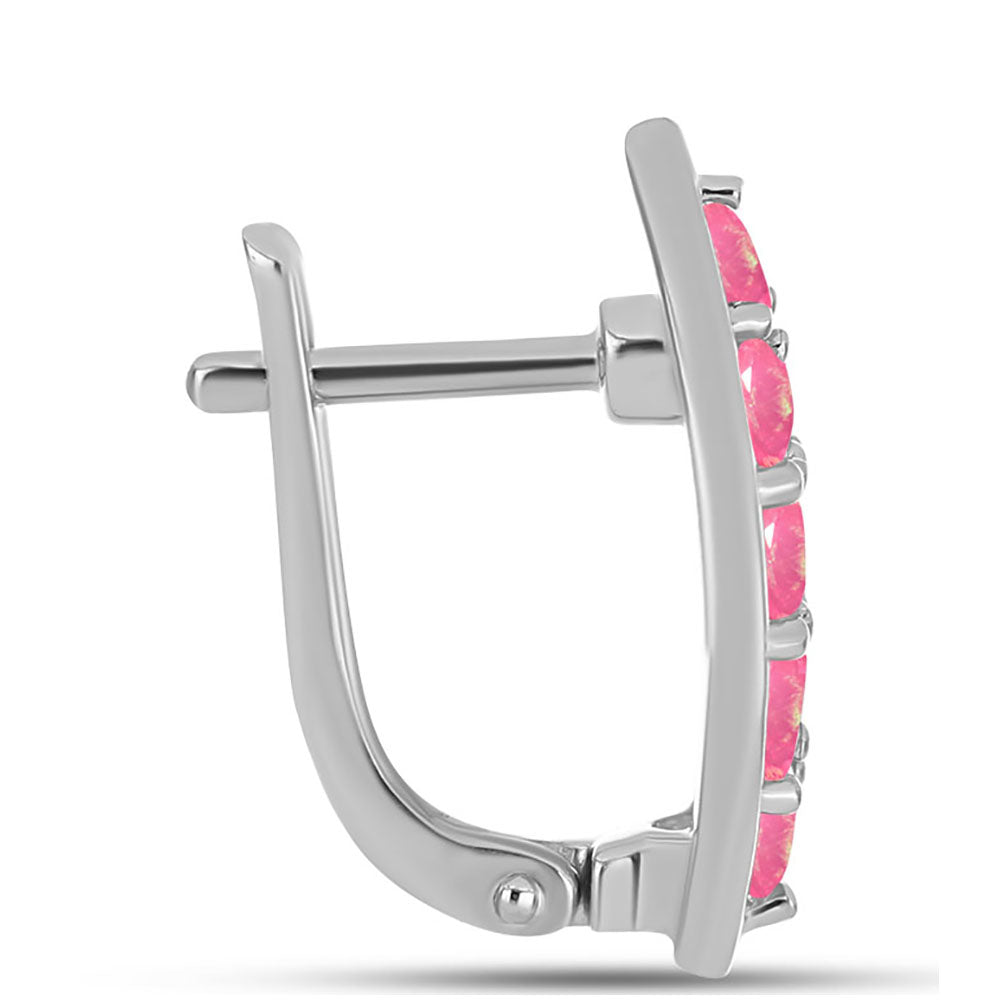 Cercei din Argint 925 ( 4.05 grame ) cu Opal Lega Dembi Roz 1.08 Carate 2 