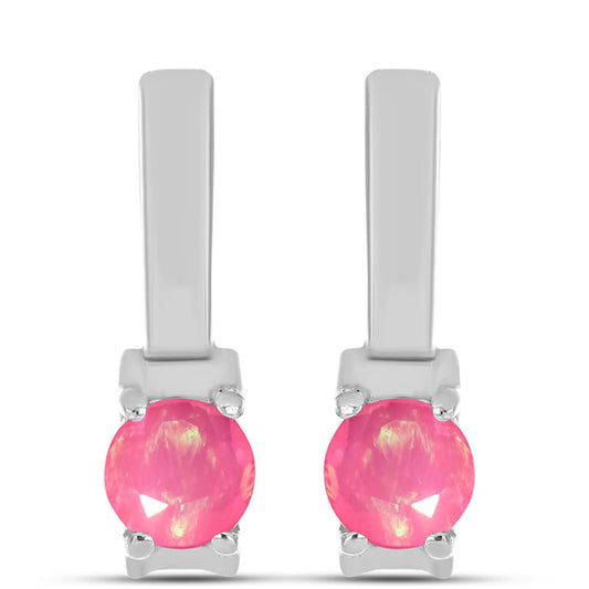 Cercei din Argint 925 ( 3.2 grame ) cu Opal Lega Dembi Roz 0.58 Carate