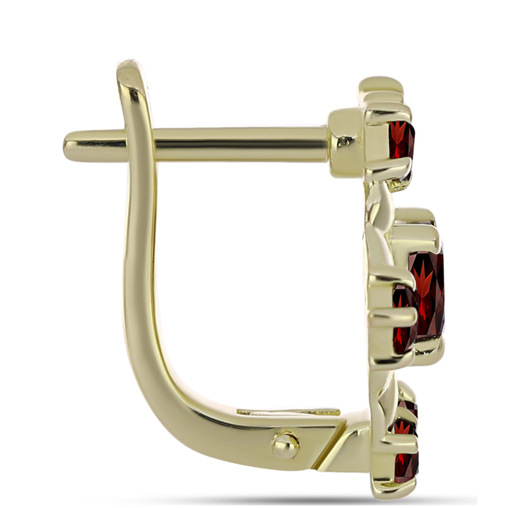 Cercei din Argint 925 Placat cu Aur ( 4.92 grame ) cu Granat Barton 2.22 Carate 2 