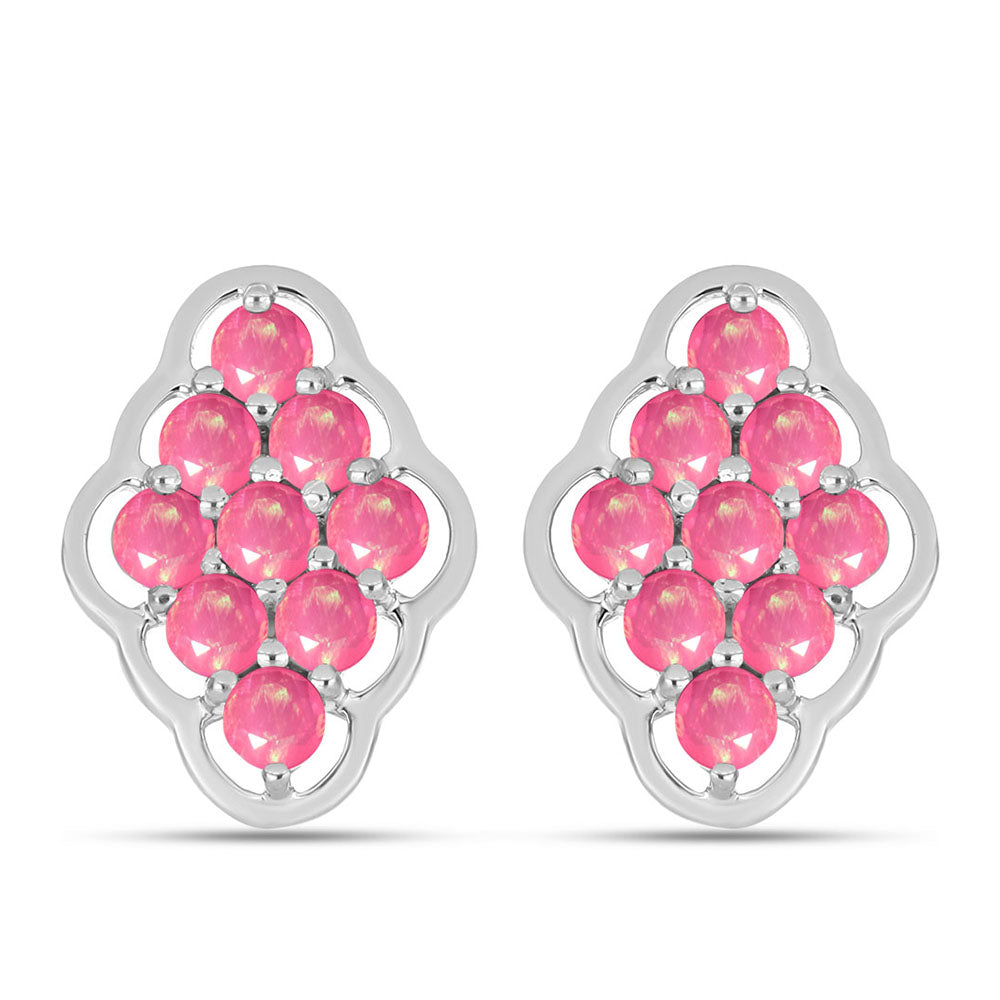 Cercei din Argint 925 ( 4.21 grame ) cu Opal Lega Dembi Roz 1.21 Carate