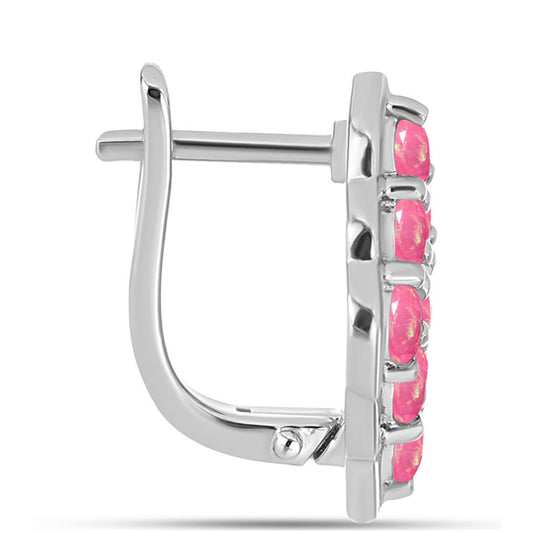 Cercei din Argint 925 ( 4.21 grame ) cu Opal Lega Dembi Roz 1.21 Carate