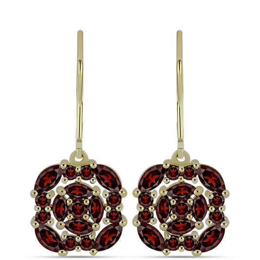 Cercei din Argint 925 Placat cu Aur ( 3.38 grame ) cu Granat Barton 3.3 Carate