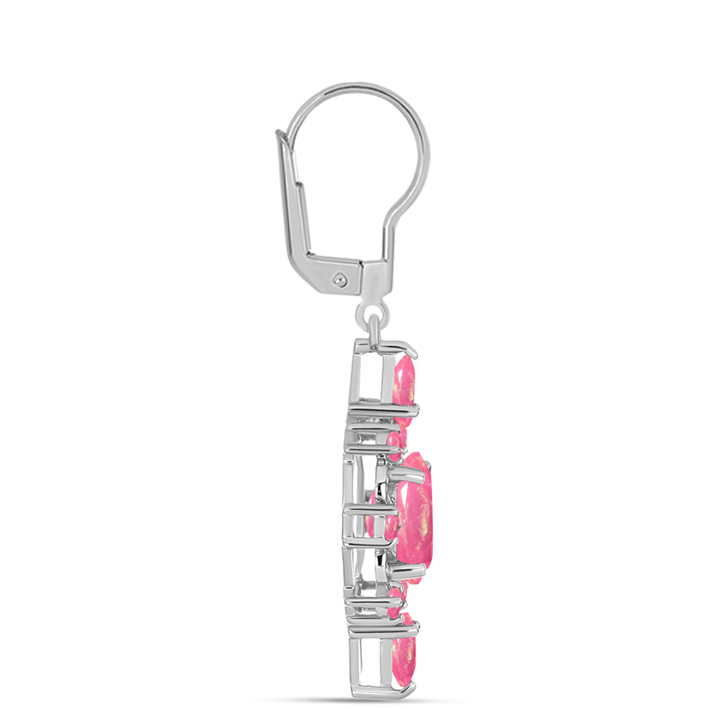 Cercei din Argint 925 ( 4.25 grame ) cu Opal Lega Dembi Roz 2.95 Carate 2 