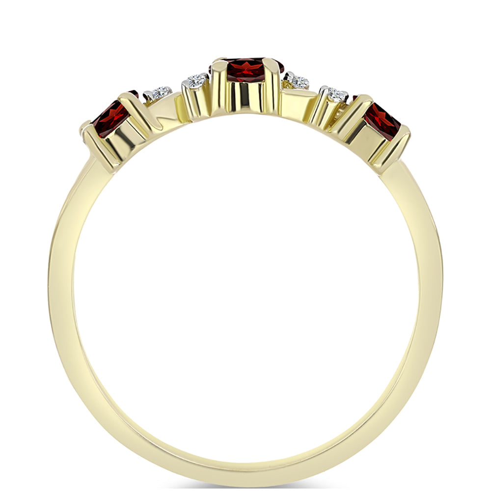 Inel din Argint 925 Placat cu Aur ( 1.75 grame ) cu Granat Barton și Topaz Alb 0.71 Carate