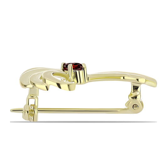 Broşă din Argint 925 Placat cu Aur ( 2.4 grame ) cu Granat Barton 0.29 Carate