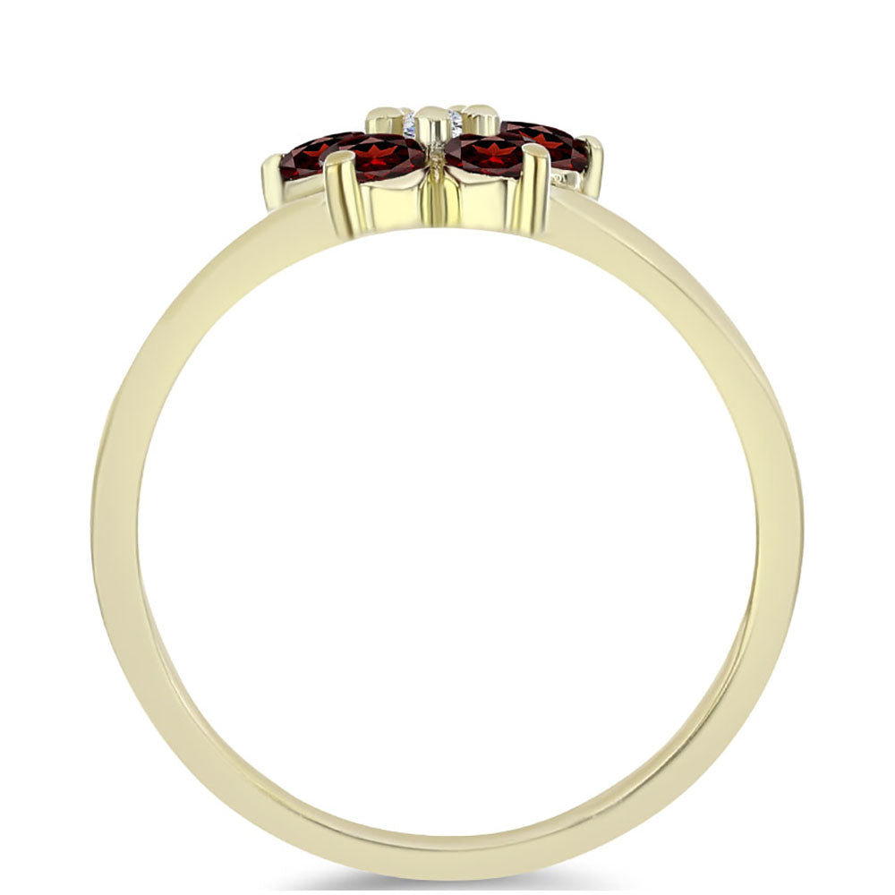 Inel din Argint 925 Placat cu Aur ( 2.06 grame ) cu Granat Barton și Topaz Alb 0.69 Carate 2 