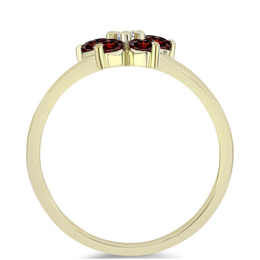 Inel din Argint 925 Placat cu Aur ( 2.06 grame ) cu Granat Barton și Topaz Alb 0.69 Carate