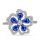 Inel din Argint 925 ( 2.59 grame ) cu Safir Albastru Australian și Topaz Alb 1.93 Carate