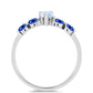 Inel din Argint 925 ( 1.82 grame ) cu Safir Albastru Australian și Piatra Lunii Curcubeu 1.01 Carate
