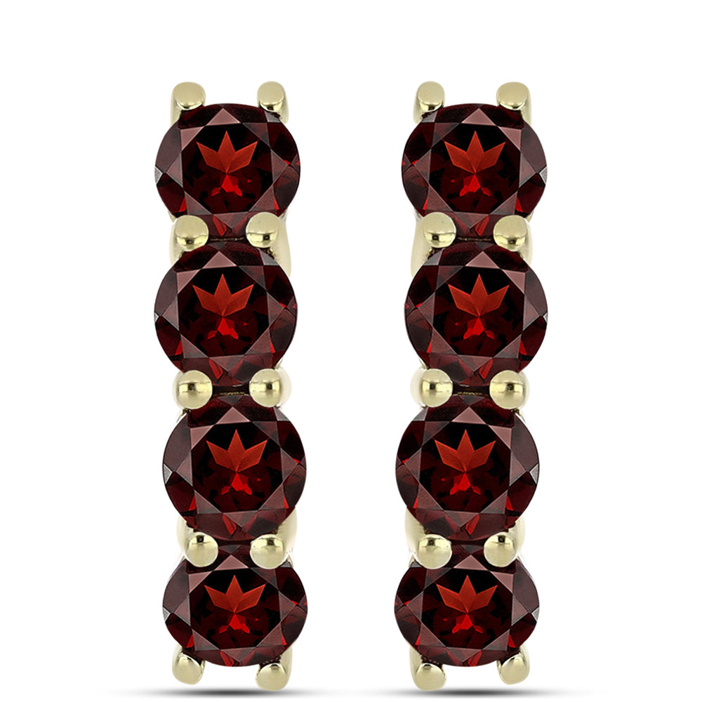 Cercei din Argint 925 Placat cu Aur ( 4.52 grame ) cu Granat Barton 2.63 Carate