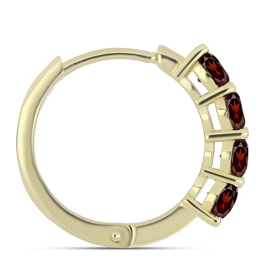 Cercei din Argint 925 Placat cu Aur ( 4.52 grame ) cu Granat Barton 2.63 Carate