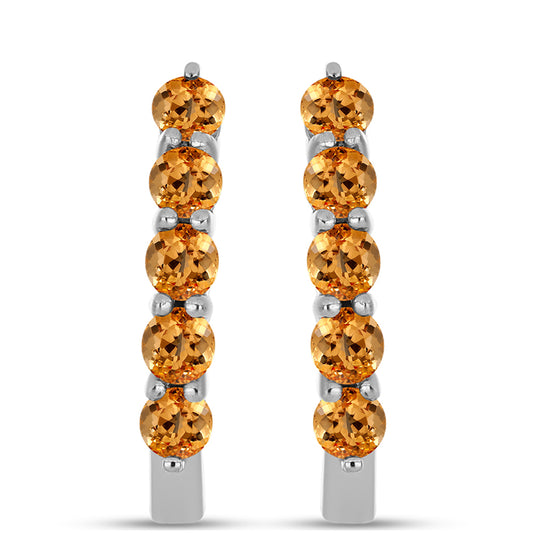 Cercei din Argint 925 ( 3.57 grame ) cu Topaz Galben Imperial 1.52 Carate