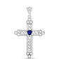 Cruce Pandantiv din Argint 925 ( 1.71 grame ) cu Safir Albastru Australian 0.34 Carate