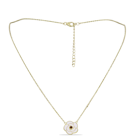 Colier din Argint 925 Placat cu Aur ( 4.01 grame ) cu Granat Barton 0.05 Carate