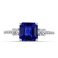 Inel din Argint 925 ( 1.94 grame ) cu Safir Albastru Australian și Topaz Alb 4.18 Carate