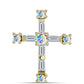 Cruce Pandantiv din Argint 925 Placat cu Aur ( 0.93 grame ) cu Moissanit de Gheață și Zircon Alb 0.63 Carate
