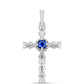 Cruce Pandantiv din Argint 925 ( 2.88 grame ) cu Safir Albastru Australian 0.38 Carate