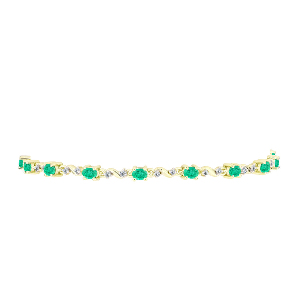 Brățară din Argint 925 Placat cu Aur ( 5.06 grame ) cu Smarald Columbian și Diamant Alb 1.81 Carate 2 