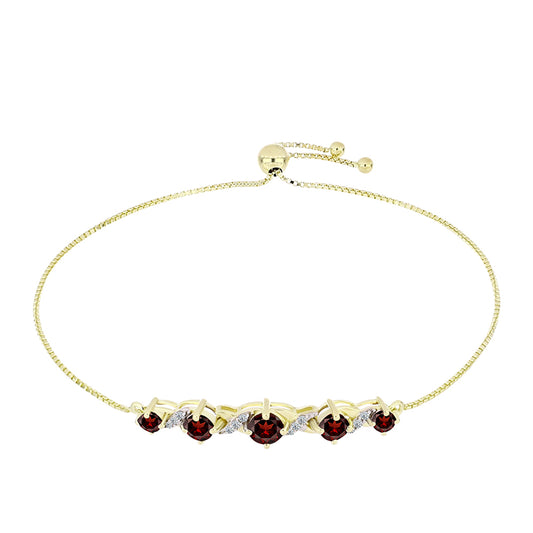 Brățară din Argint 925 Placat cu Aur ( 4.15 grame ) cu Granat Barton și Topaz Alb 2.1 Carate