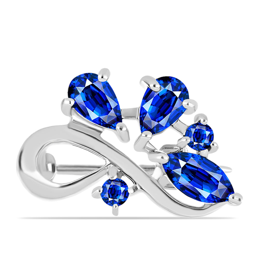 Broşă din Argint 925 ( 1.44 grame ) cu Safir Albastru Australian 1.11 Carate