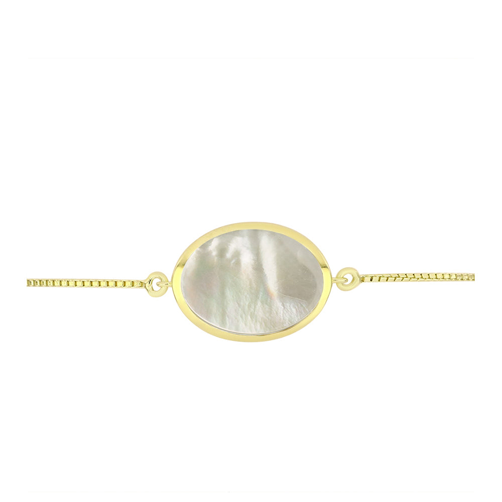 Brățară din Argint 925 Placat cu Aur ( 4.38 grame ) cu Sidef 4.97 Carate 2 
