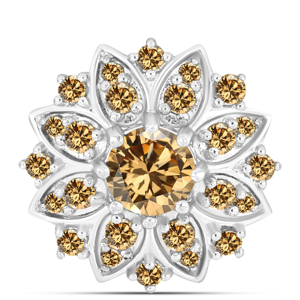 Pandantiv din Argint 925 ( 1.68 grame ) cu Moissanite Șampanie 0.78 Carate 1 