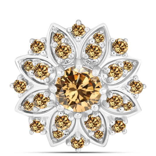Pandantiv din Argint 925 ( 1.68 grame ) cu Moissanite Șampanie 0.78 Carate