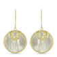 Cercei din Argint 925 Placat cu Aur ( 5.97 grame ) cu Sidef și Topaz Alb 14.67 Carate