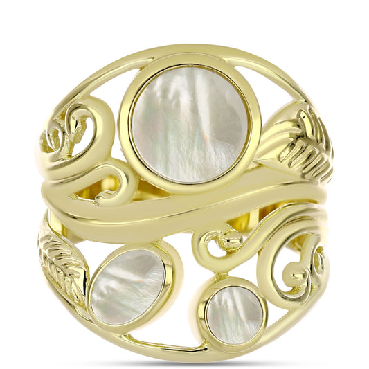 Inel din Argint 925 Placat cu Aur ( 7.02 grame ) cu Sidef 2.59 Carate