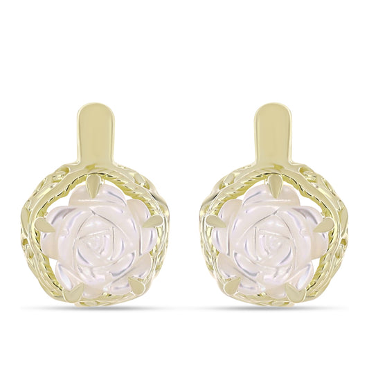 Cercei din Argint 925 Placat cu Aur ( 4.1 grame ) cu Sidef 3.07 Carate