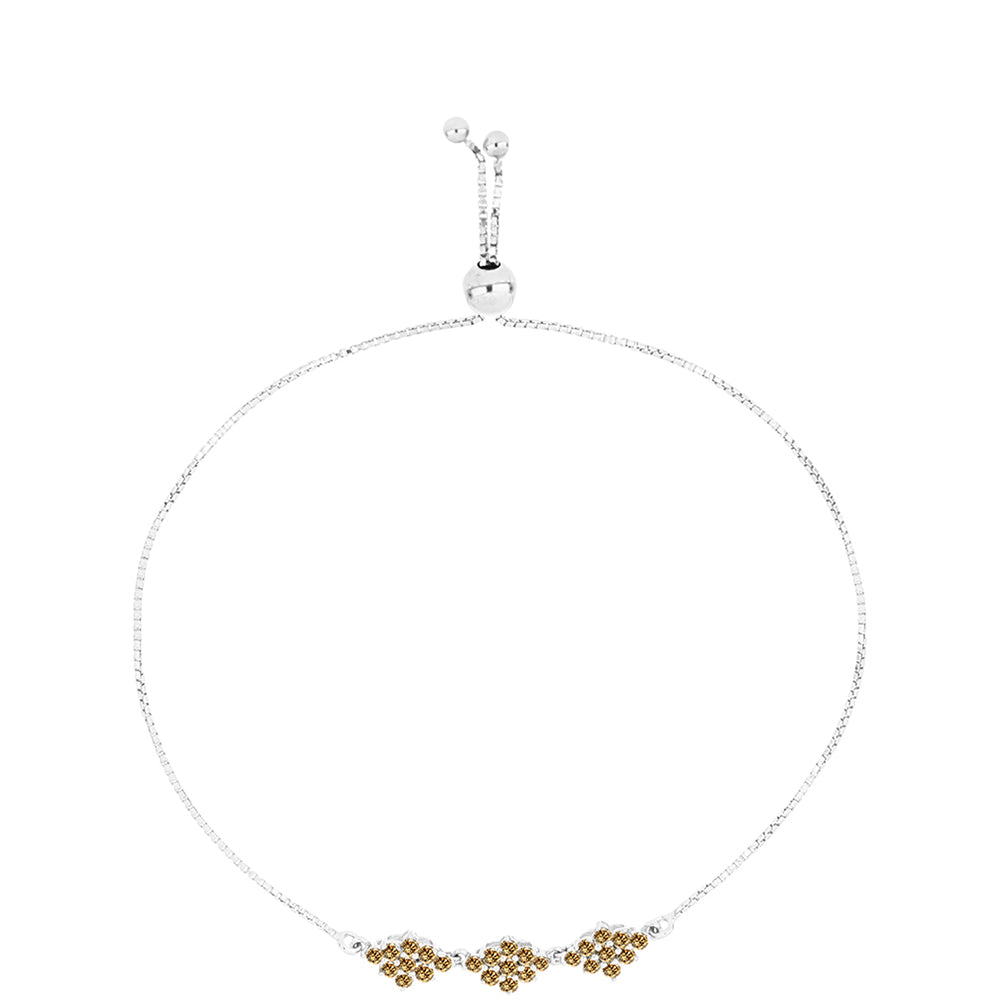 Brățară din Argint 925 ( 3.61 grame ) cu Moissanite Șampanie 0.9 Carate 1 