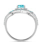Inel din Argint 925 ( 4.06 grame ) cu Cuarț Paraiba și Topaz Alb 2.26 Carate