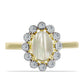 Inel din Argint 925 Placat cu Aur ( 2.44 grame ) cu Sidef și Topaz Alb 1.14 Carate