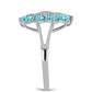 Inel din Argint 925 ( 3.23 grame ) cu Cuarț Paraiba și Topaz Alb 2.11 Carate