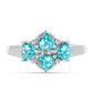 Inel din Argint 925 ( 2.97 grame ) cu Cuarț Paraiba și Topaz Alb 0.93 Carate