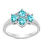 Inel din Argint 925 ( 2.97 grame ) cu Cuarț Paraiba și Topaz Alb 0.93 Carate