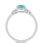 Inel din Argint 925 ( 2.12 grame ) cu Cuarț Paraiba și Topaz Alb 0.93 Carate