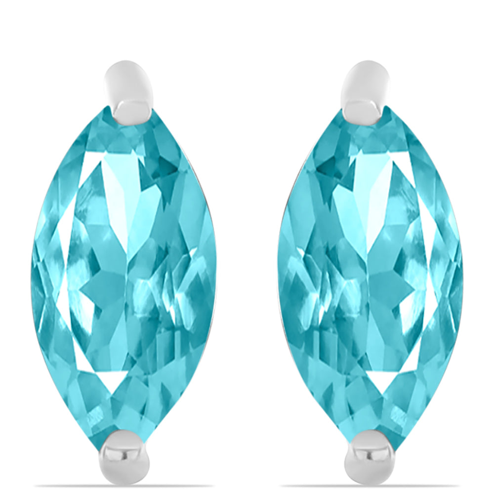 Cercei din Argint 925 ( 1.2 grame ) cu Cuarț Paraiba 0.88 Carate