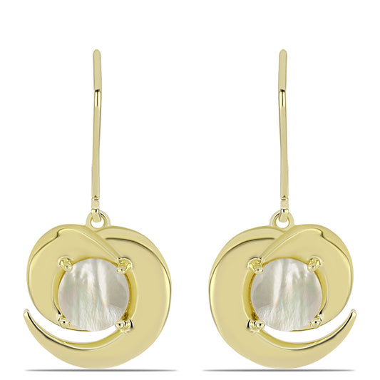 Cercei din Argint 925 Placat cu Aur ( 5.09 grame ) cu Sidef 2.03 Carate