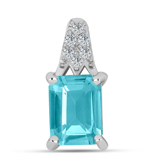 Pandantiv din Argint 925 ( 0.66 grame ) cu Cuarț Paraiba și Topaz Alb 1.41 Carate