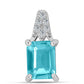Pandantiv din Argint 925 ( 0.66 grame ) cu Cuarț Paraiba și Topaz Alb 1.41 Carate
