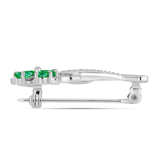 Broşă din Argint 925 ( 2.6 grame ) cu Granat Kijani și Topaz Alb 1.05 Carate