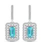 Cercei din Argint 925 ( 7.18 grame ) cu Cuarț Paraiba și Topaz Alb 4.61 Carate