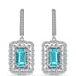 Cercei din Argint 925 ( 7.18 grame ) cu Cuarț Paraiba și Topaz Alb 4.61 Carate