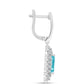 Cercei din Argint 925 ( 7.18 grame ) cu Cuarț Paraiba și Topaz Alb 4.61 Carate