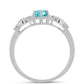 Inel din Argint 925 ( 2.1 grame ) cu Cuarț Paraiba și Topaz Alb 1.07 Carate