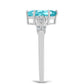 Inel din Argint 925 ( 2.1 grame ) cu Cuarț Paraiba și Topaz Alb 1.07 Carate