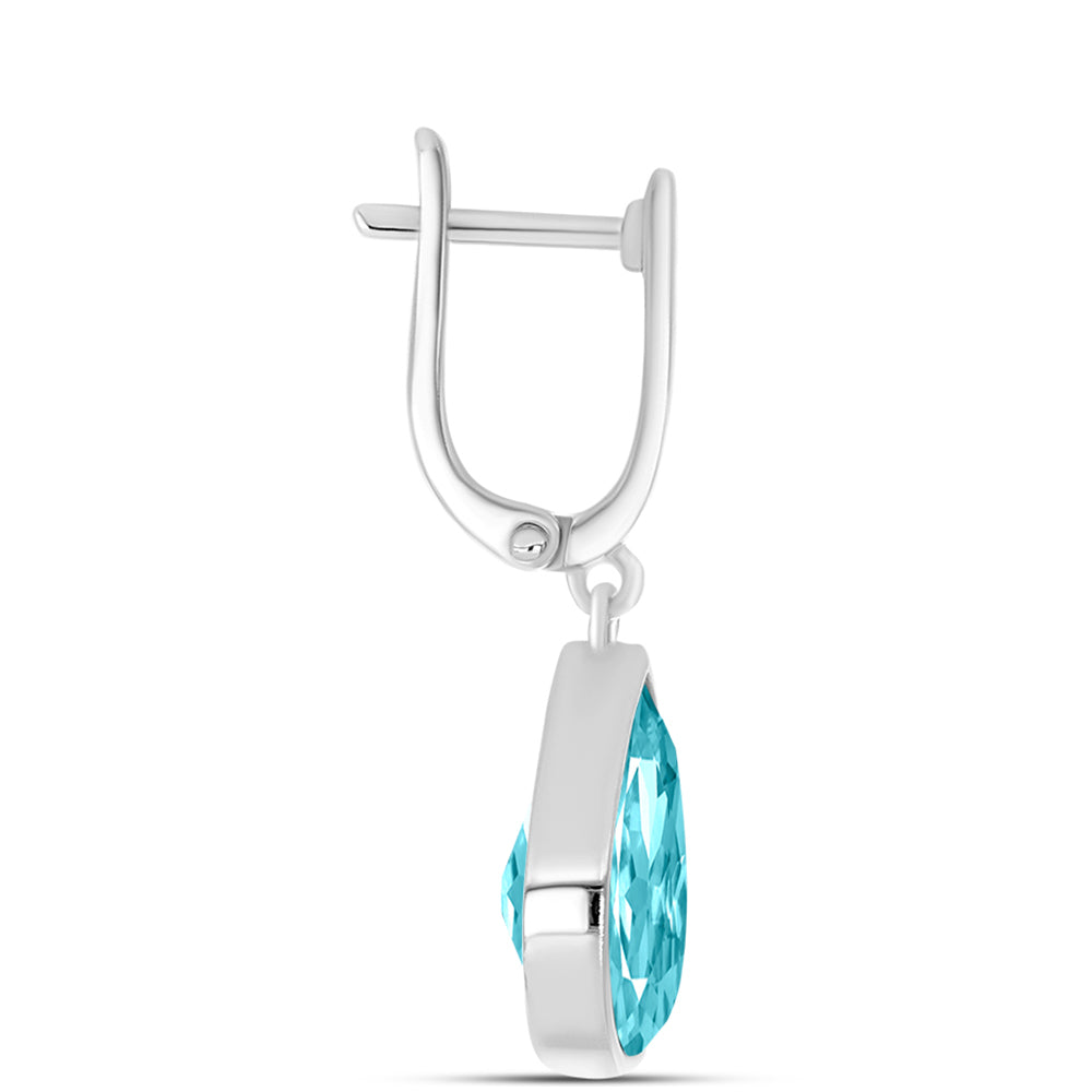 Cercei din Argint 925 ( 4.82 grame ) cu Cuarț Paraiba 9.18 Carate 2 