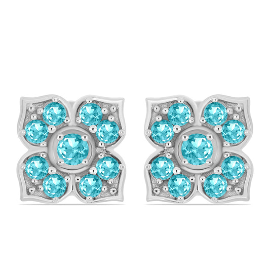 Cercei din Argint 925 ( 5.11 grame ) cu Cuarț Paraiba 2.06 Carate