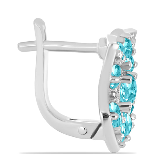 Cercei din Argint 925 ( 5.11 grame ) cu Cuarț Paraiba 2.06 Carate